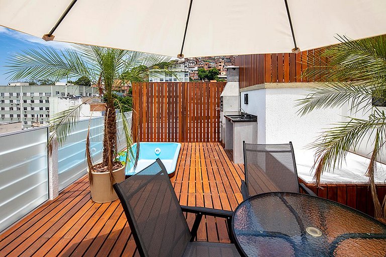 Coberturas Alto Luxo com Terraço, BBQ e Jacuzzi